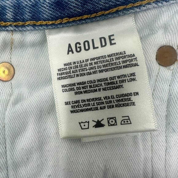Agolde Parker Vintage Cut Off Jean Shorts Size 27 In Swapmeet Wash Distressed - Picture 4 of 12